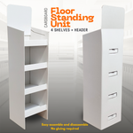 Load image into Gallery viewer, White Cardboard POS Floor Stand Display 4 Shelf Unit FSDU