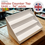 Load image into Gallery viewer, 3 STEP 14" WIDE Counter Top White Cardboard CDU Display