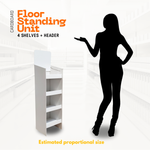 Load image into Gallery viewer, White Cardboard POS Floor Stand Display 4 Shelf Unit FSDU