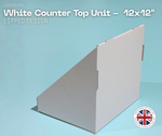 Load image into Gallery viewer, Plain White Counter Top Display Unit wth 4 Tiers- 12" x12"