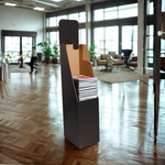 Load image into Gallery viewer, Black A4 Magazine Floor Stand Display Unit FSDU