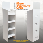 Load image into Gallery viewer, White Cardboard POS Floor Stand Display 4 Shelf Unit FSDU