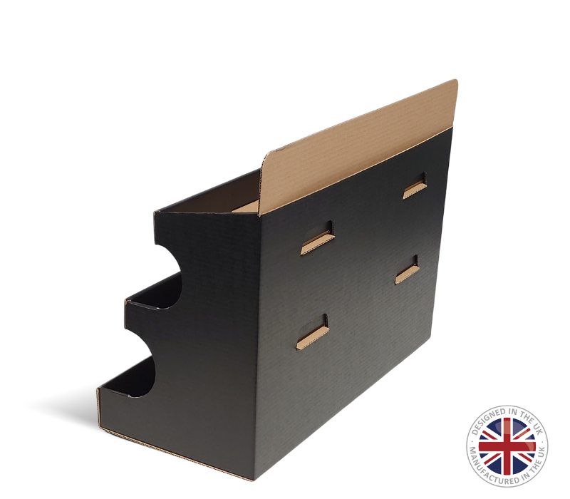 Black Counter Top Shelves Display Unit -22 Inch Wide