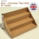 Load image into Gallery viewer, 3 STEP 9" Counter Top Brown Cardboard CDU Display