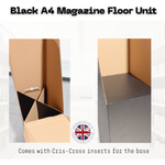 Load image into Gallery viewer, Black A4 Magazine Floor Stand Display Unit FSDU