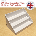 Load image into Gallery viewer, 3 STEP 14" WIDE Counter Top White Cardboard CDU Display