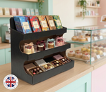 Load image into Gallery viewer, Black Counter Top Shelves Display Unit -22 Inch Wide