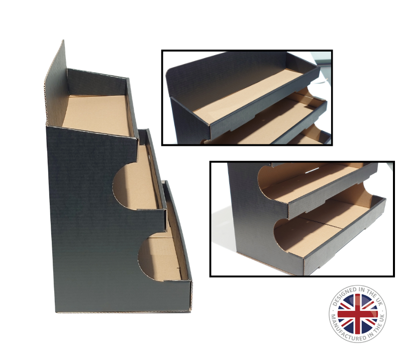 Black Counter Top Shelves Display Unit -22 Inch Wide