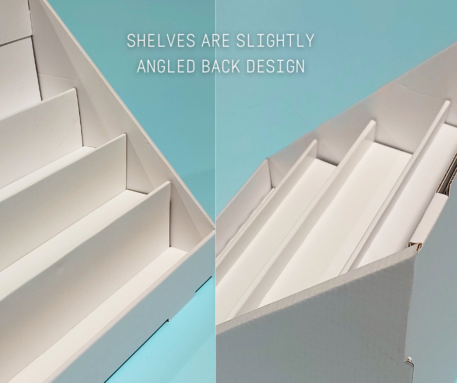 Plain White Counter Top Display Unit wth 4 Tiers-  12" x12"