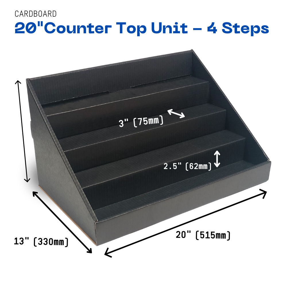 Large Black Cardboard POS Counter Top Unit CDU - 20Inch Wide