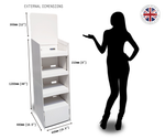Load image into Gallery viewer, Large White Cardboard 4 Shelves Floor Stand Display Unit FSDU 4ft