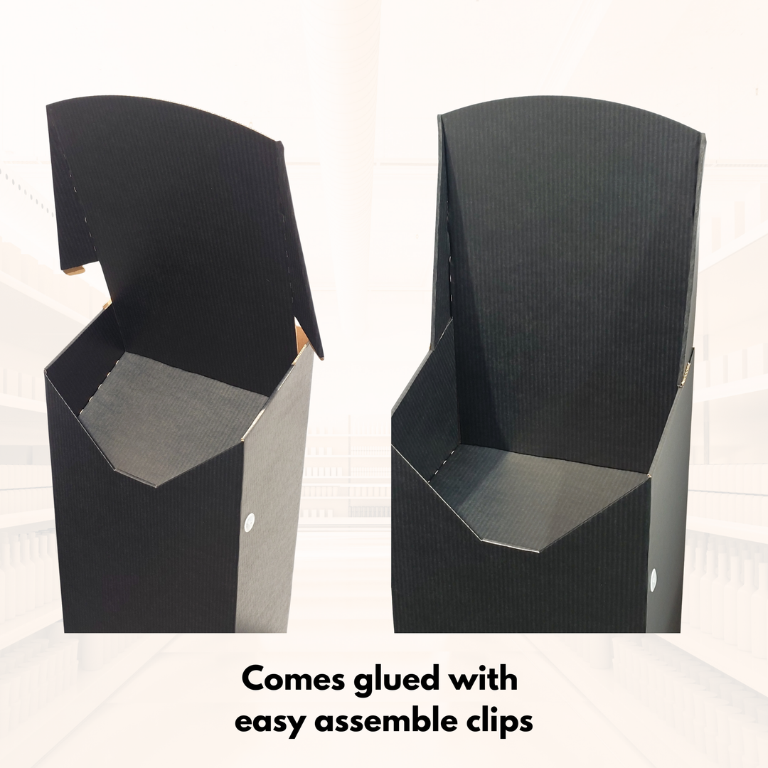 Black Cardboard POS Floor Stand Display Bin FSDU