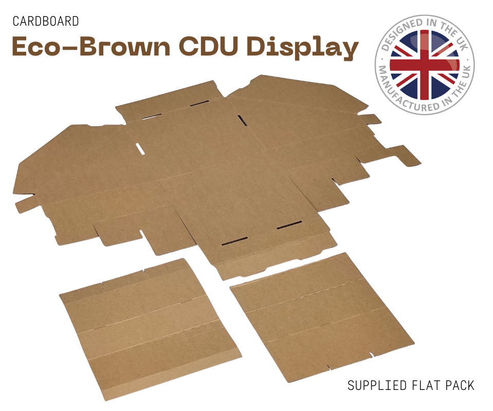 3 STEP Mini Counter Top Eco friendly Brown Cardboard CDU Display