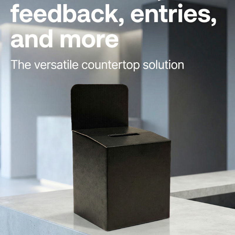 Black Suggestion Form Entry Box Counter Top Unit
