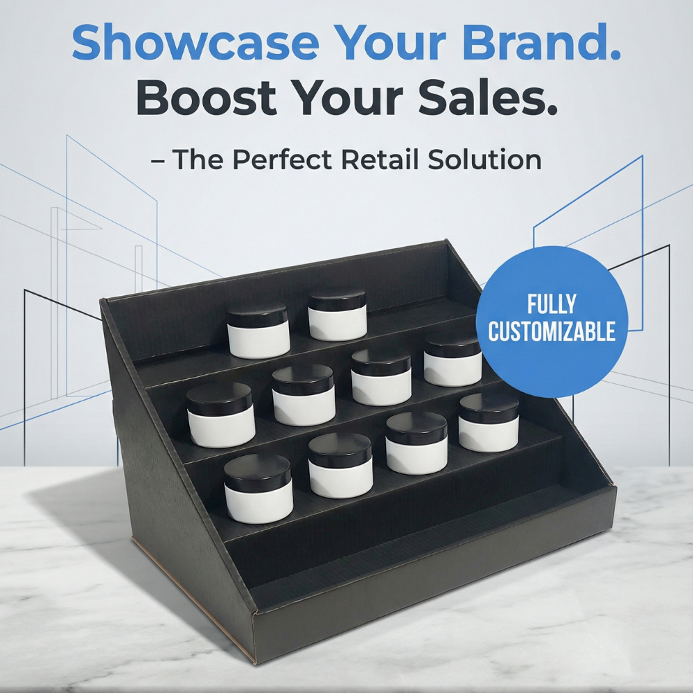 Large Black Cardboard POS Counter Top Unit CDU - 20Inch Wide